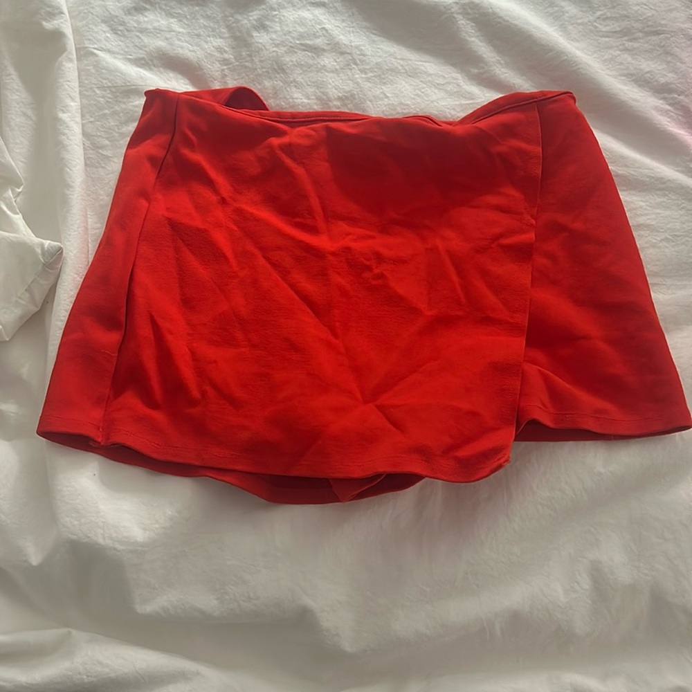 Red mini skirt